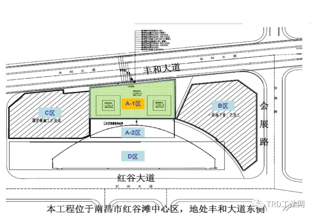 南昌绿地中心广场TRD工法应用